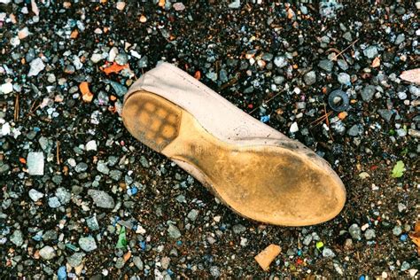 Abandoned Shoe In Old Junk Yard Stock Photo Image Of Background