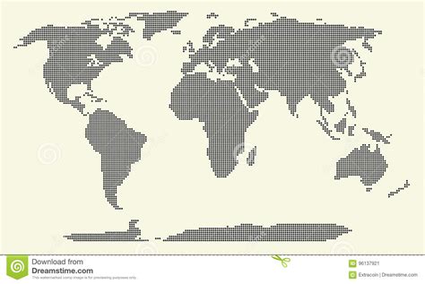 Ejemplo Punteado Del Vector Del Mapa Del Mundo Mapa Del Mundo De