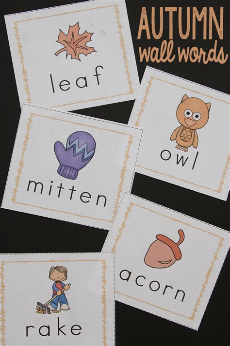 Autumnfall Word Wall Words And Flash Cards Word Wall Fall Preschool