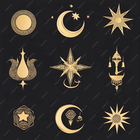 Collection of Islamic religious symbol elements | Premium AI-generated ...