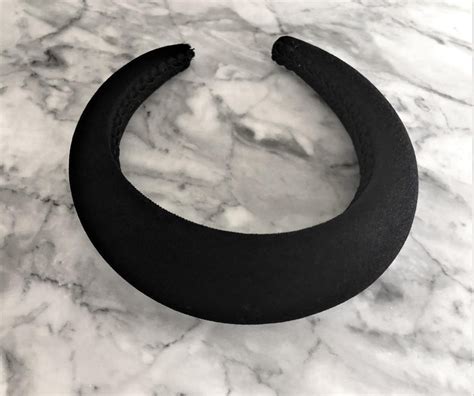 Black Velvet Deeply Padded Headband Alice Band Hair Band 4 Cms Etsy