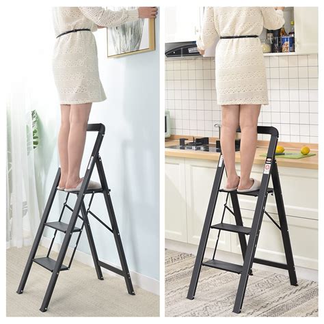 Kingrack Step Ladder Steps Folding Step Ladder With Handrail Non