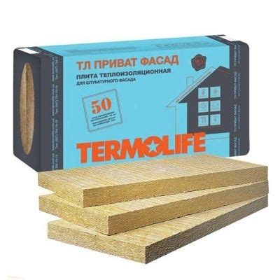 Минеральная вата утеплитель TERMOLIFE (ТЕРМОЛАЙФ) Приват Фасад 50 мм, 2 ...