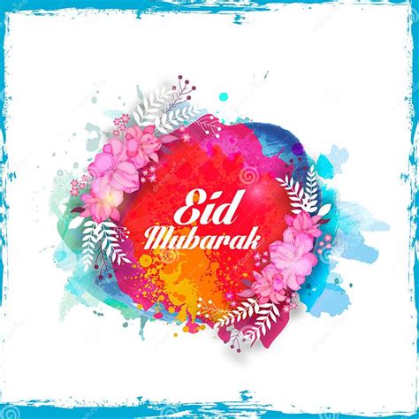 Creative Floral Greeting Card For Eid Mubarak Stock Illustration