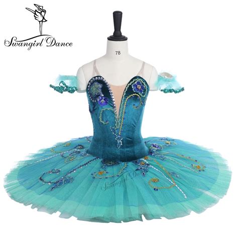 Free Shipping Women High Quality Green Ballet Tutu With Velvet Bodice