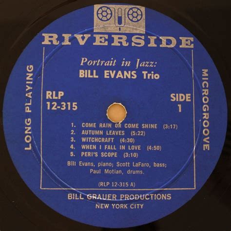 Bill Evans Trio Portrait In Jazzriverside R