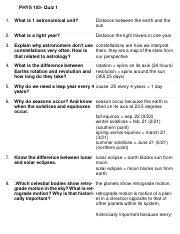 Phys Quiz Pdf Phys Quiz What Is Astronomical Unit