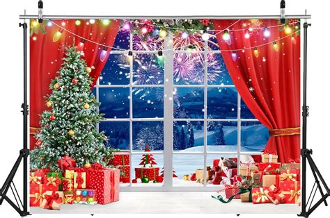 Amazon WOLADA Christmas Backdrop Christmas Window Backdrop Winter