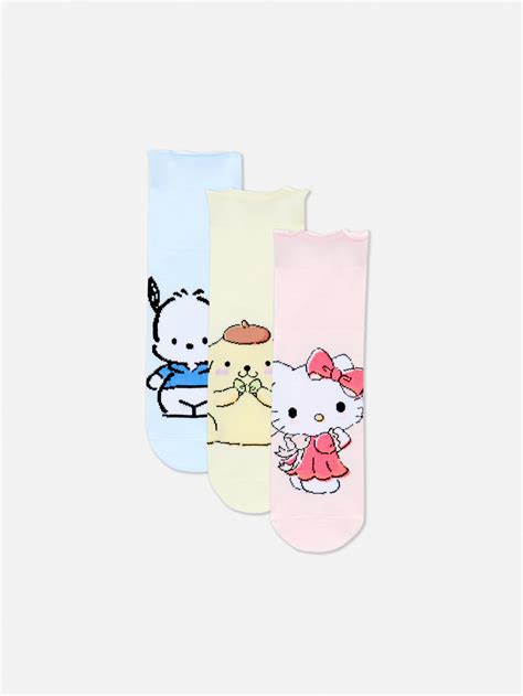 Womens Pink 3pk Hello Kitty Crew Socks | Primark