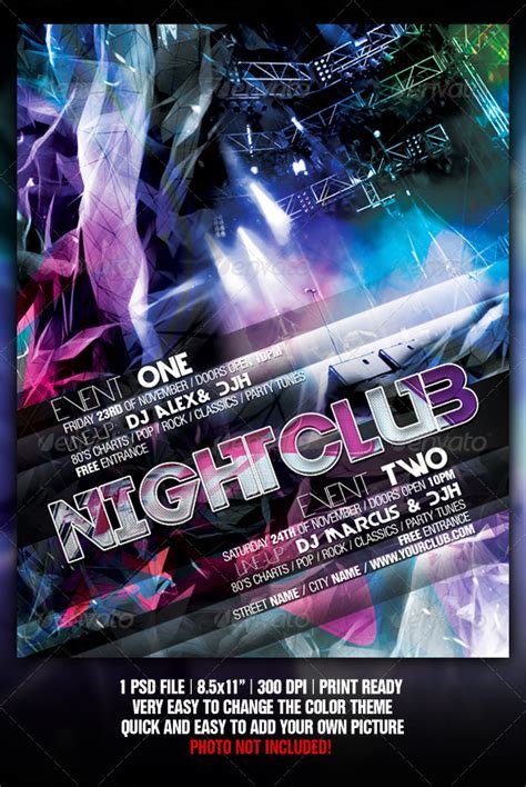 Abstract Night Club Partyconcert Flyerposter By Fadeink Graphicriver