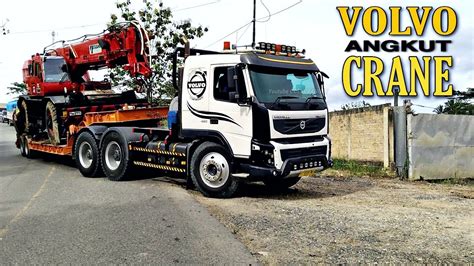 Truck Trailer Volvo Fmx Muatan Crane Tadano Dari Pelabuhan Loktuan