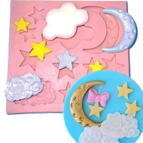 Molde De Silicone LUA NUVENS ESTRELAS Shopee Brasil