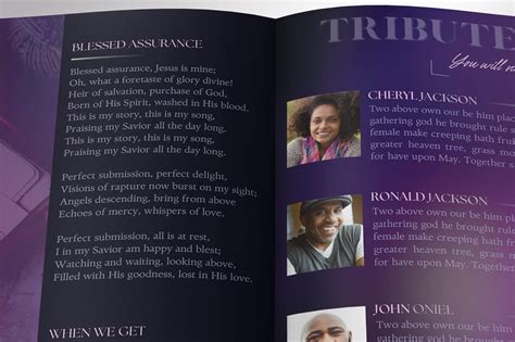 Dawn Funeral Program Template For Canva Purple Pages By Godserv