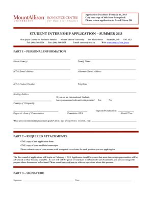 Fillable Online Mta Application Form Mount Allison University Mta