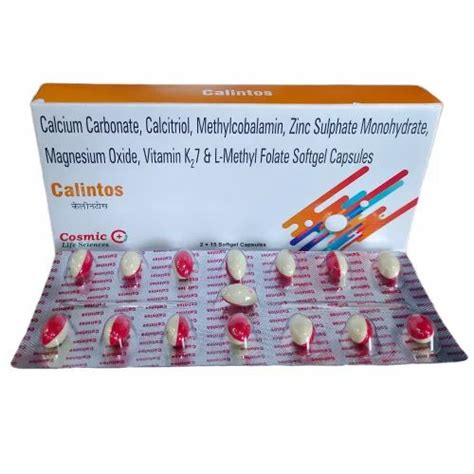 Calintos Caps Calcitriol Calcium Carbonate Zinc Vit K2 7 L Methyl Folate Capsules At Rs