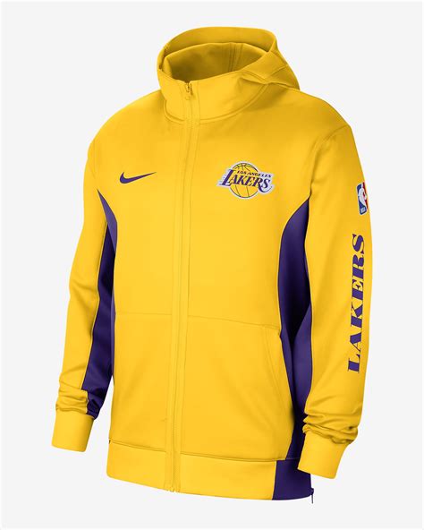 Los Angeles Lakers Showtime Mens Nike Dri Fit Nba Full Zip Hoodie Nike Uk