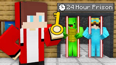 Jj Locking Cash And Nico Mikey In A 24 Hour Prison Jailbreak In Minecraft Challenge Pranks