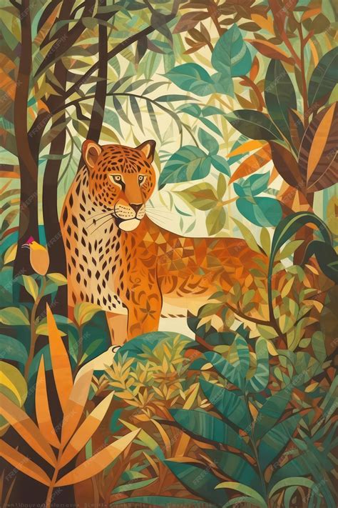 Premium Photo Jungle Illustration Jaguar Illustration Leopard