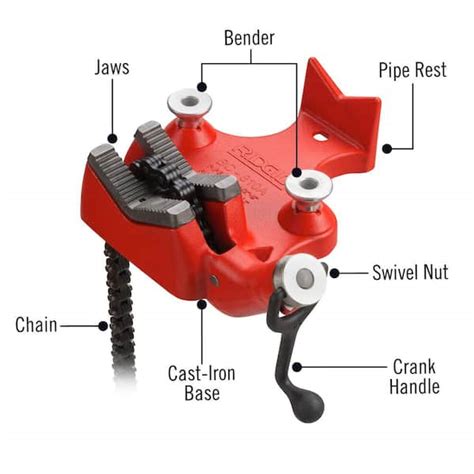 Ridgid 18 In To 8 In Pipe Capacity Top Screw Bench Chain Vise Model