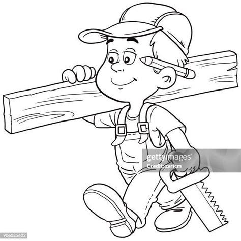 carpenter clipart black  white