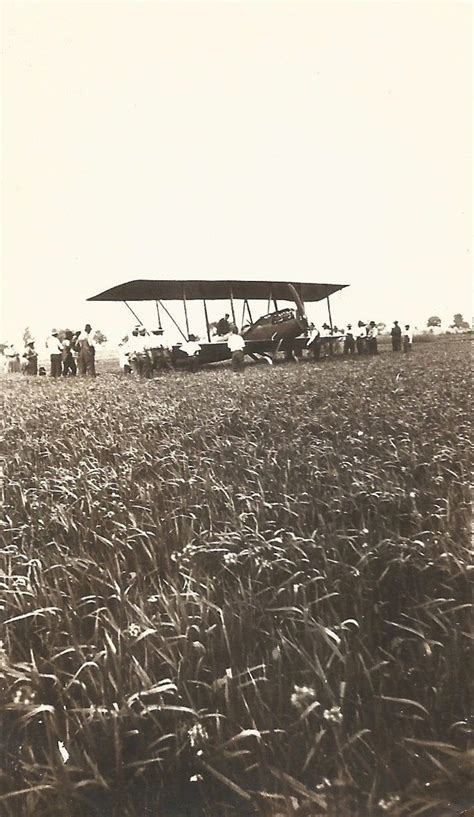 Vintage Snapshot Crop Duster Biplane Cornfield Rural America Fixed