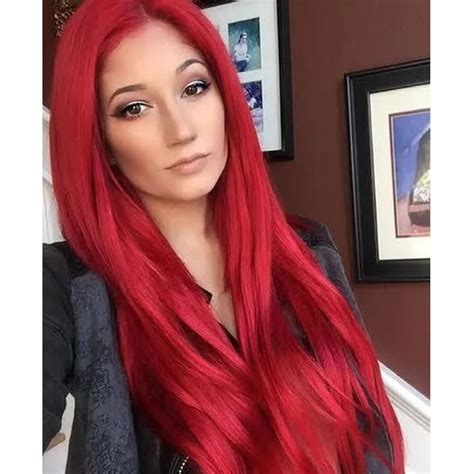 Hot Red Wig Long Straight Synthetic Lace Front Wig Cosplay Women Wigs