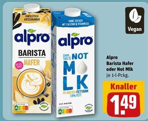 Alpro Barista Hafer Oder Not Milk Angebot Bei Rewe Prospekte De