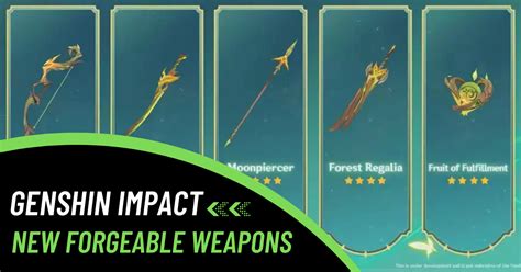 Sumeru Forgeable Weapons Genshin Impact