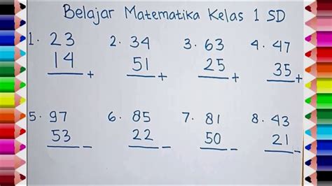 Belajar Matematika Kelas 1 Sd Tentang Penjumlahan Dan Pengurangan Youtube