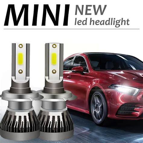 2 PCS H7 LED Lights Kit Headlight 200W 20000LM Hi Low Car Free Lights