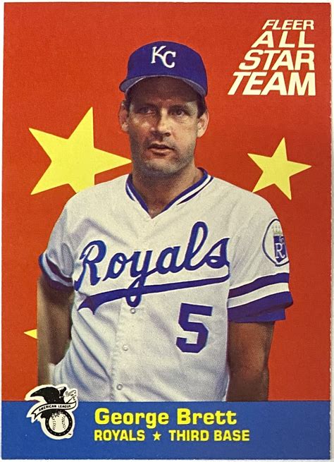 George Brett Fleer Kansas City Royals Baseball All Star Team Card