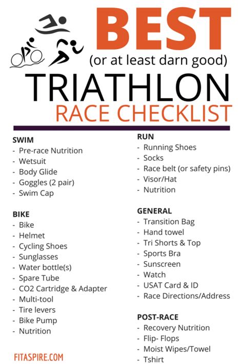 Triathlon checklist – Artofit