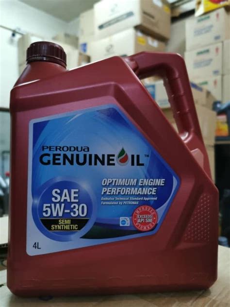 ORIGINAL PERODUA SAE 5W 30 SEMI SYNTHETIC ENGINE OIL 4L Auto