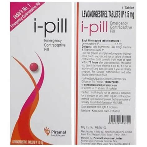 Levonorgestrel I Pill Emergency Contraceptive Pill Tab Per Strip