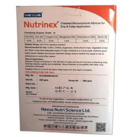 Powder Bio Tech Grade Nexus Nutrinex Chelated Micronutrients Mixture