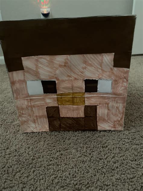 Diy Minecraft Head I Made R Halloween Costumes