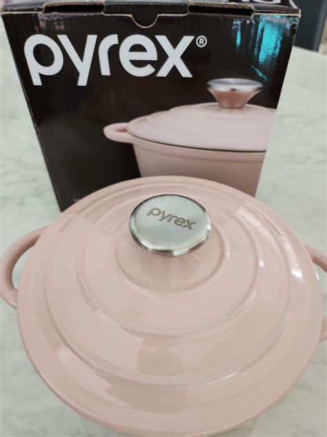 Pyrex L Round Cast Iron Casserole Furniture Home Living