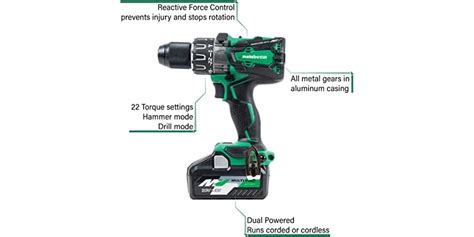 Metabo Hpt Brushless 36v Multivolt Hammer Drill Kit