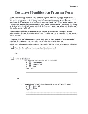 Fillable Online Wispact Customer Identification Program Form Wispact