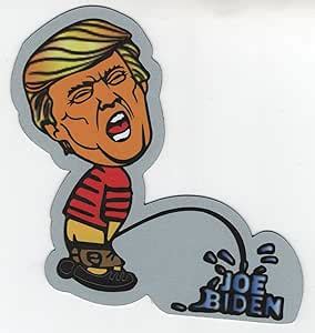 Amazon Funny Magnet Trump Peeing Urinating Pissing On Joe Biden