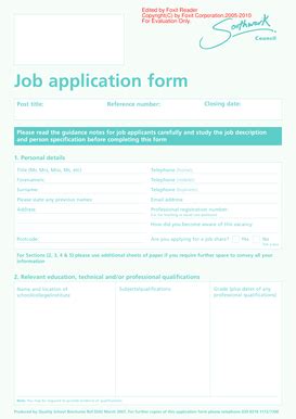 Fillable Online Tes Co Job Application Form The TES Tes Co Fax