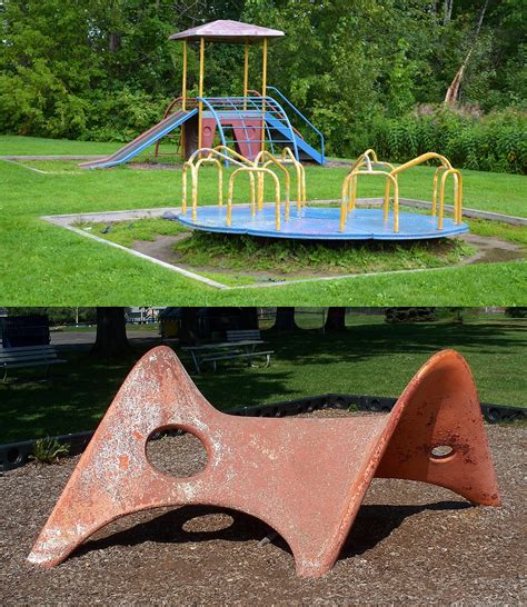 Dangerous rusty metal and concrete playground equipment : r/nostalgia