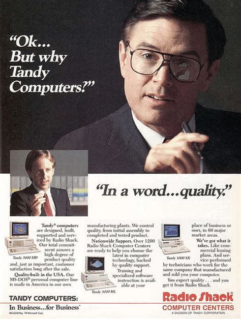 "Ok...But why Tandy Computers?" - 1987 Tandy Computers ad : vintageads