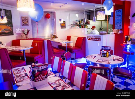 Interior: "AberYankee" American Diner style themed cafe restaurant ...