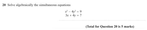 Gcse Maths Quadratic Equations Past Paper Questions Page