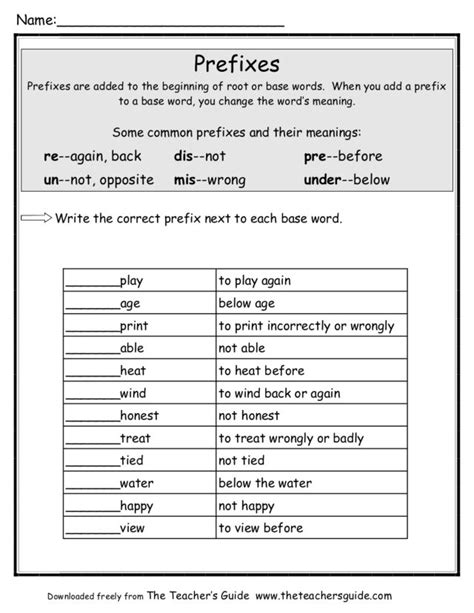 Prefixes Worksheet Printable Word Searches