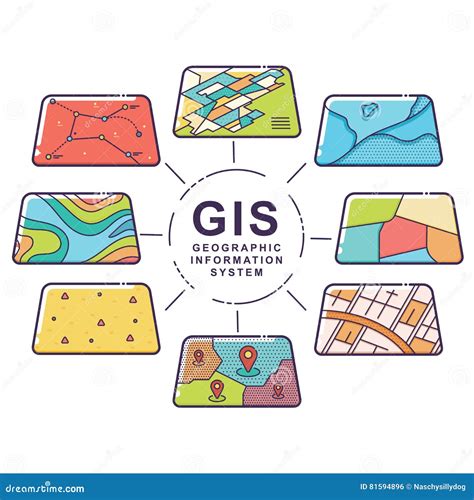 Gis Concept Data Layers For Infographic Stock Vector Illustration Of