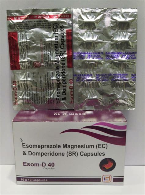 Esomeprazole Magnesium EC Domperidone SR Capsules Esom D 40 At Rs