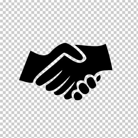 Black & White Handshake Icon PNG