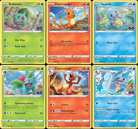 Ivysaur Charmeleon Wartortle Pokemon Go Card Lot